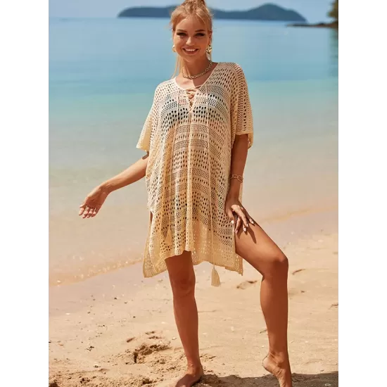 Loose Bandage Hollow Split-Side Cover Up Loose Bandage Hollow Split-Side Cover Up