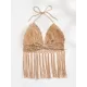 Halterneck V-Neck Cover-Ups Top Halterneck V-Neck Cover-Ups Top