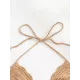Halterneck V-Neck Cover-Ups Top Halterneck V-Neck Cover-Ups Top