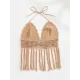 Halterneck V-Neck Cover-Ups Top Halterneck V-Neck Cover-Ups Top