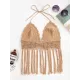 Halterneck V-Neck Cover-Ups Top Halterneck V-Neck Cover-Ups Top