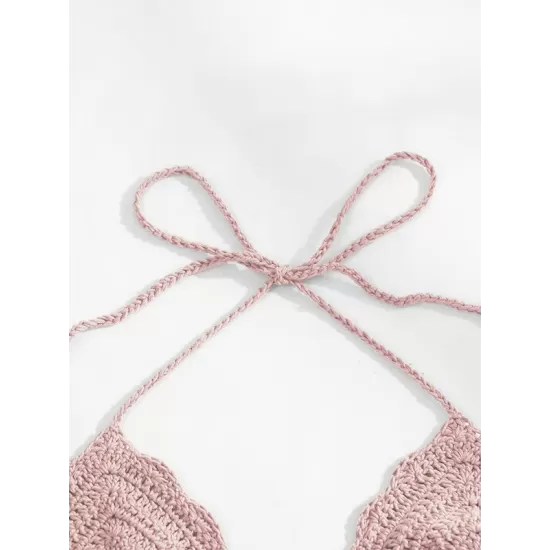Halterneck V-Neck Cover-Ups Top Halterneck V-Neck Cover-Ups Top