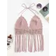 Halterneck V-Neck Cover-Ups Top Halterneck V-Neck Cover-Ups Top