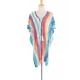 Loose Contrast Color Striped Hollow Split-Side Cover Up Loose Contrast Color Striped Hollow Split-Side Cover Up