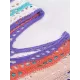 Loose Contrast Color Striped Hollow Split-Side Cover Up Loose Contrast Color Striped Hollow Split-Side Cover Up