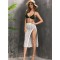 Knitted Solid Color Hollow See-Through Split-Side Cover-Up Swimwear