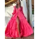 Flared Sleeves High-Low Bandage See-Through Solid Color Deep V-Neck Cover-Ups Swimwear Flared Sleeves High-Low Bandage See-Through Solid Color Deep V-Neck Cover-Ups Swimwear