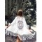 Solid Color Loose Hollow Tasseled Cardigan Cover-Up Swimwear