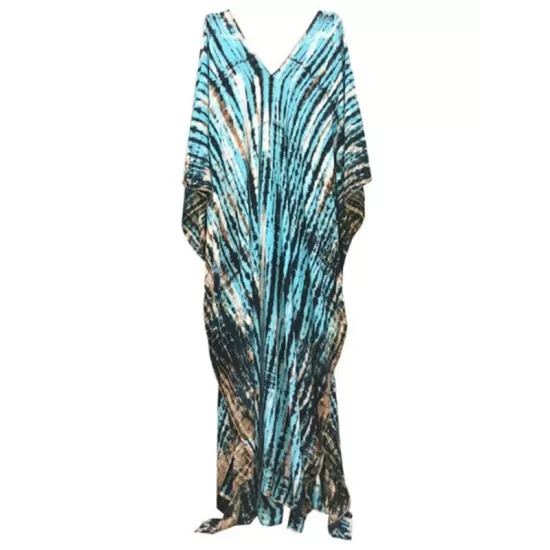 Bohemia Oversized Striped Printed Batwing Sleeves Cover-Up Bohemia Oversized Striped Printed Batwing Sleeves Cover-Up