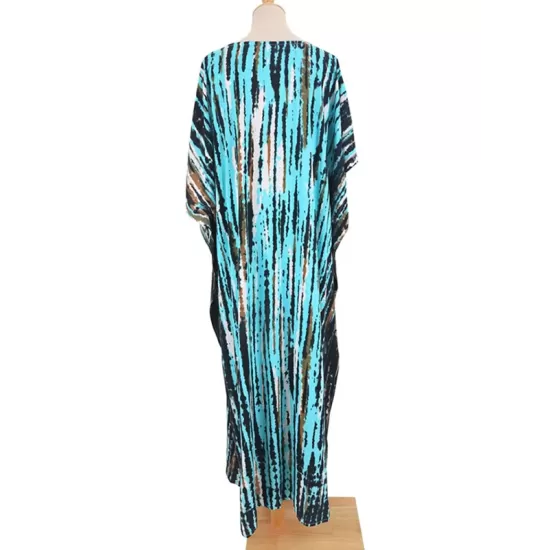 Bohemia Oversized Striped Printed Batwing Sleeves Cover-Up Bohemia Oversized Striped Printed Batwing Sleeves Cover-Up