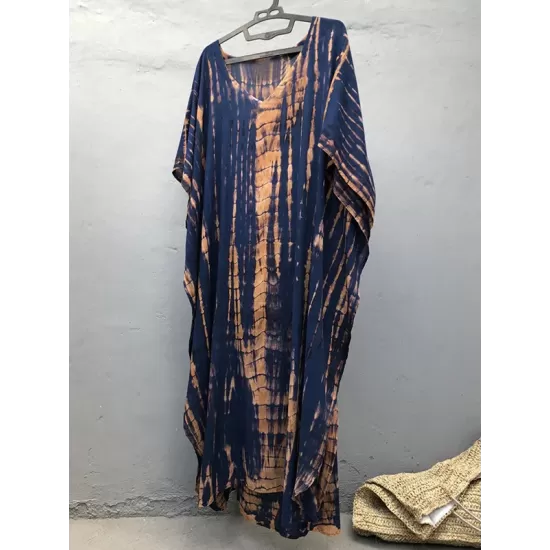 Bohemia Oversized Striped Printed Batwing Sleeves Cover-Up Bohemia Oversized Striped Printed Batwing Sleeves Cover-Up