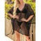 Lace Hollow Bat Sleeves Poncho Cover-Ups Tops
