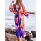 Floral-Print Long Sleeved Tunicshang Cover-Ups Tops