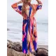 Floral-Print Long Sleeved Tunicshang Cover-Ups Tops Floral-Print Long Sleeved Tunicshang Cover-Ups Tops