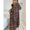 Loose Short Sleeve Floral Print Cardigan Cover-Up Swimwear