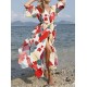 Floral-Print Belted Long Sleeve Tunicshang Cover-Ups Floral-Print Belted Long Sleeve Tunicshang Cover-Ups