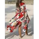 Floral-Print Belted Long Sleeve Tunicshang Cover-Ups Floral-Print Belted Long Sleeve Tunicshang Cover-Ups