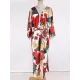 Floral-Print Belted Long Sleeve Tunicshang Cover-Ups Floral-Print Belted Long Sleeve Tunicshang Cover-Ups