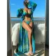 Halterneck Triangle Three Pieces Bikini Set Halterneck Triangle Three Pieces Bikini Set