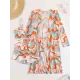 Halterneck Abstract Print Three Pieces Bikini Set Halterneck Abstract Print Three Pieces Bikini Set