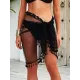 Chiffon Mesh Split-Joint Tasseled See-Through Cover-Up Swimwear Chiffon Mesh Split-Joint Tasseled See-Through Cover-Up Swimwear