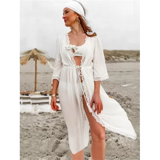 Lacy Split-Joint Raised Band Cover-Up Lacy Split-Joint Raised Band Cover-Up