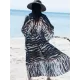 Long Sleeves Floral Printed Chiffon Cardigan Cover-Up Swimwear Long Sleeves Floral Printed Chiffon Cardigan Cover-Up Swimwear