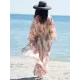 Long Sleeves Floral Printed Chiffon Cardigan Cover-Up Swimwear Long Sleeves Floral Printed Chiffon Cardigan Cover-Up Swimwear