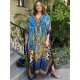 Sexy V-Neck Animal Print Loose Split-Side Cover-Up Swimwear Sexy V-Neck Animal Print Loose Split-Side Cover-Up Swimwear