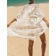 Ragged Embellished See-Through Vacation Cover-Ups Ragged Embellished See-Through Vacation Cover-Ups