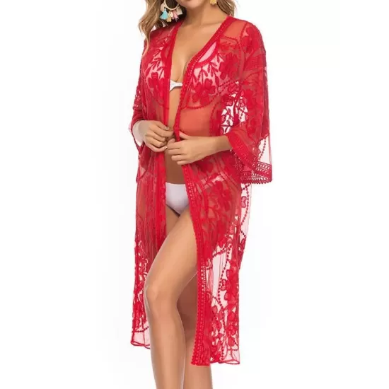 Ragged Embellished See-Through Vacation Cover-Ups Ragged Embellished See-Through Vacation Cover-Ups