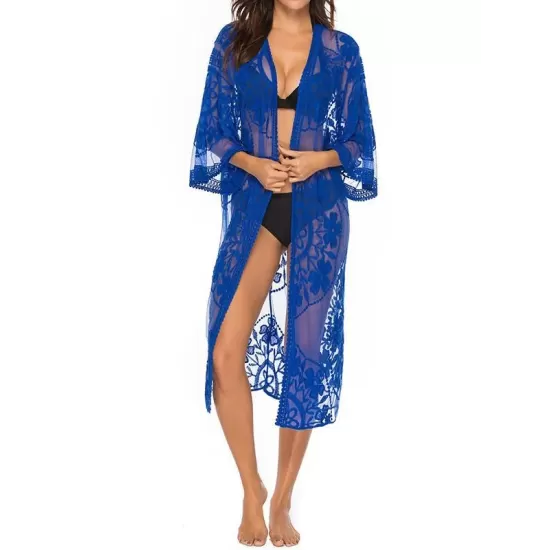 Ragged Embellished See-Through Vacation Cover-Ups Ragged Embellished See-Through Vacation Cover-Ups