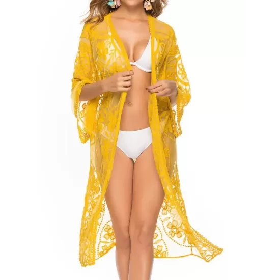 Ragged Embellished See-Through Vacation Cover-Ups Ragged Embellished See-Through Vacation Cover-Ups
