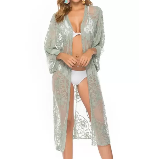 Ragged Embellished See-Through Vacation Cover-Ups Ragged Embellished See-Through Vacation Cover-Ups