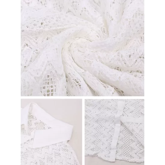 See-Through Lace Split-Joint Long Sleeved Shirt Cover-Ups Tops See-Through Lace Split-Joint Long Sleeved Shirt Cover-Ups Tops