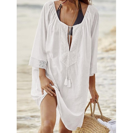 New Style Cotton Large Size Loose Cover-Ups Swimsuit New Style Cotton Large Size Loose Cover-Ups Swimsuit