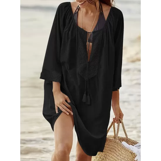 New Style Cotton Large Size Loose Cover-Ups Swimsuit New Style Cotton Large Size Loose Cover-Ups Swimsuit