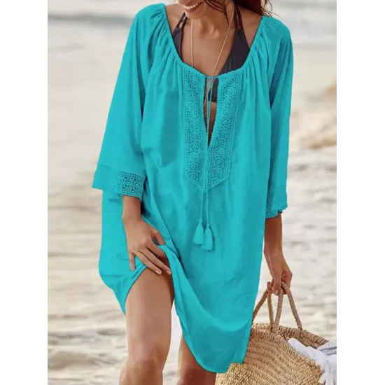New Style Cotton Large Size Loose Cover-Ups Swimsuit New Style Cotton Large Size Loose Cover-Ups Swimsuit