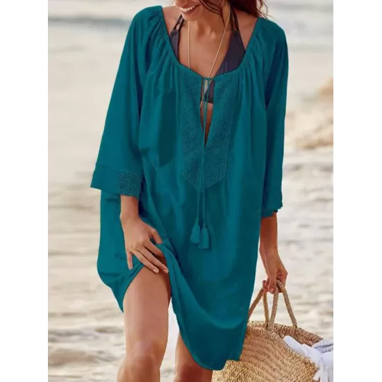 New Style Cotton Large Size Loose Cover-Ups Swimsuit New Style Cotton Large Size Loose Cover-Ups Swimsuit