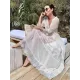 Chiffon Lace See-Through Bikini Cover-Up Chiffon Lace See-Through Bikini Cover-Up