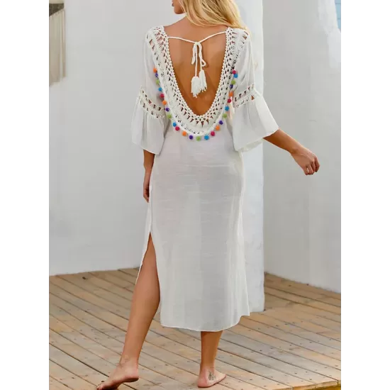 Colorful Tasseled Embellished Crochetgo Split-Joint Bohemia Colorful Tasseled Embellished Crochetgo Split-Joint Bohemia