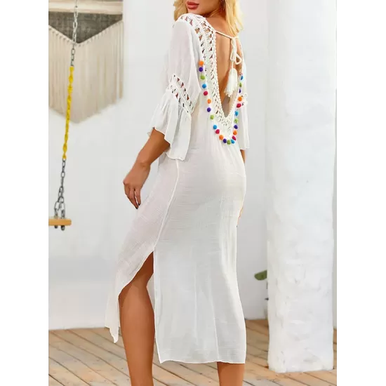 Colorful Tasseled Embellished Crochetgo Split-Joint Bohemia Colorful Tasseled Embellished Crochetgo Split-Joint Bohemia