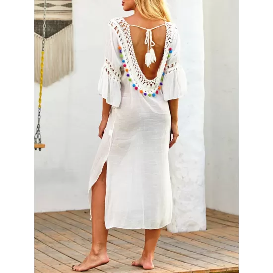 Colorful Tasseled Embellished Crochetgo Split-Joint Bohemia Colorful Tasseled Embellished Crochetgo Split-Joint Bohemia