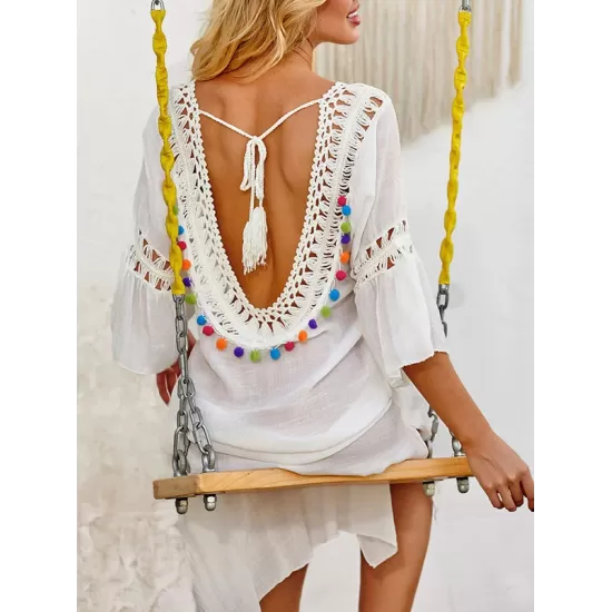 Colorful Tasseled Embellished Crochetgo Split-Joint Bohemia Colorful Tasseled Embellished Crochetgo Split-Joint Bohemia
