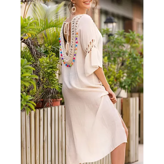 Colorful Tasseled Embellished Crochetgo Split-Joint Bohemia Colorful Tasseled Embellished Crochetgo Split-Joint Bohemia