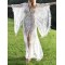 Sexy V-Neck Lace Half Sleeve Midi Dress Cover-Up Swimwear