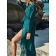 Chiffon Tunicshang Solid Color Long Sleeve Cover-Ups Tops Chiffon Tunicshang Solid Color Long Sleeve Cover-Ups Tops