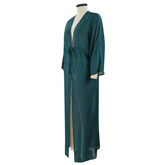 Chiffon Tunicshang Solid Color Long Sleeve Cover-Ups Tops Chiffon Tunicshang Solid Color Long Sleeve Cover-Ups Tops