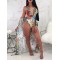 Monokini Halterneck Deep V-Neck Backless One-Piece Swimwear