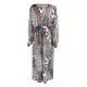 Floral-Print Split-Joint Belted Long Sleeve Tunicshang Cover-Ups Floral-Print Split-Joint Belted Long Sleeve Tunicshang Cover-Ups